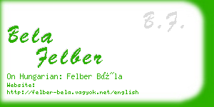 bela felber business card